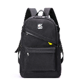 Backpack USB Charging <br> Canvas Backpack Black - strapsandbrass.com
