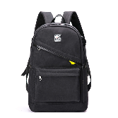Backpack USB Charging <br> Canvas Backpack Black - strapsandbrass.com