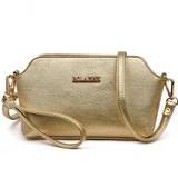 Shell / Crossbody Bag  <br>Genuine-Leather Handbag Gold - strapsandbrass.com
