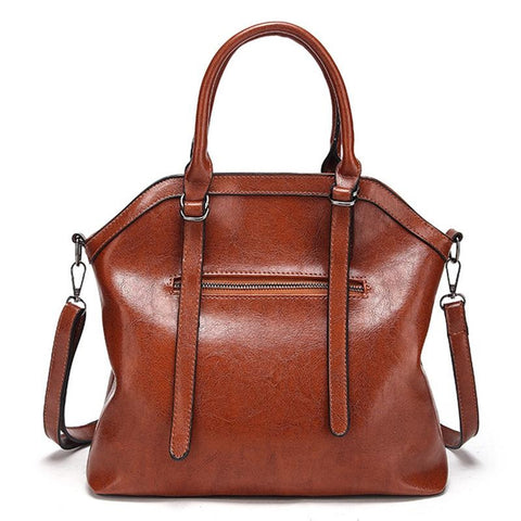 <bold>Top-Handle | Tote Bag  <br>Vegan-Leather Handbag Brown - strapsandbrass.com