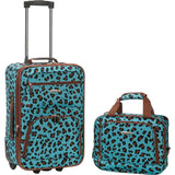 famous luggage riot 2 piece carry on luggage set 29 colors Luggage Blue LEOPARD - strapsandbrass.com