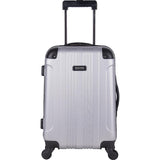 famous reaction out of bounds 20" spinner hard side carry-on Luggage Silver - strapsandbrass.com