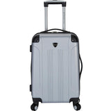famous luggage Chicago 20" hardside exp. hardside carry-on luggage Silver/Gray - strapsandbrass.com