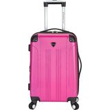 famous luggage Chicago 20" hardside exp. hardside carry-on luggage Pink - strapsandbrass.com
