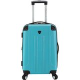 famous luggage Chicago 20" hardside exp. hardside carry-on luggage Teal - strapsandbrass.com