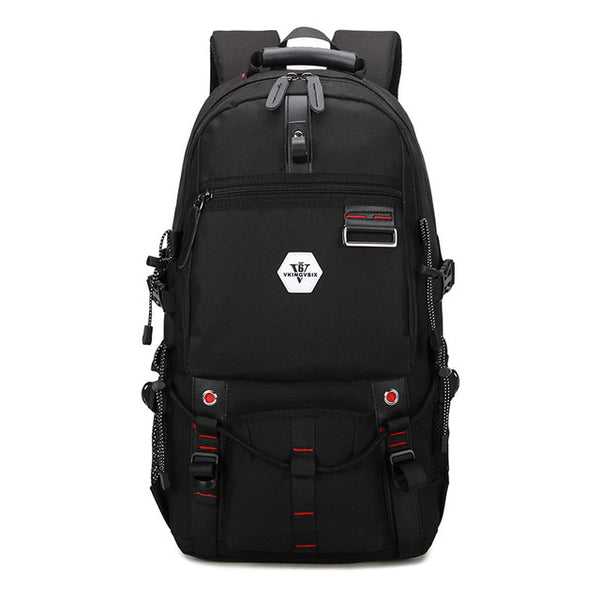 Backpack USB Charging & Water Resistant <br> Oxford Backpack Black - strapsandbrass.com