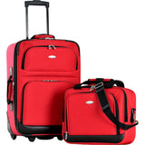 famous lets travel 2 piece carry on luggage set - Luggage Reds - strapsandbrass.com