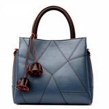 <bold>Tote / Crossbody Bag <br>Genuine-Leather Handbag Blue - strapsandbrass.com