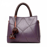 <bold>Tote / Crossbody Bag <br>Genuine-Leather Handbag Purple - strapsandbrass.com