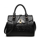 <bold>Top-Handle / Crossbody Bag <br>Genuine-Leather Handbag Black - strapsandbrass.com