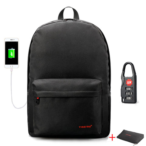 Backpack USB Charging & Anti-Theft <br> Polyester Backpack  - strapsandbrass.com