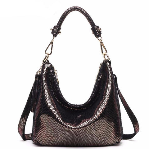 <bold>Hobo / Tote Bag  <br>Genuine-Leather Handbag Bronze - strapsandbrass.com