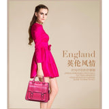 <bold>Top-Handle / Messenger Bag <br>Genuine-Leather Handbag  - strapsandbrass.com