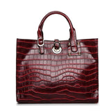 <bold>Tote / Shoulder Bag <br>Vegan-Leather Handbag Burgundy - strapsandbrass.com