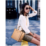 <bold>Tote / Shoulder Bag  <br>Vegan-Leather Handbag  - strapsandbrass.com