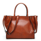 <bold>Tote  / Shoulder Bag  <br>Vegan-Leather Handbag Brown - strapsandbrass.com