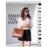 <bold>Tote  / Shoulder Bag  <br>Vegan-Leather Handbag  - strapsandbrass.com