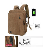Backpack USB Charging & Anti-Theft <br> Canvas Backpack  - strapsandbrass.com