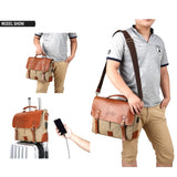 Messenger Bag | Briefcase <br> Genuine Leather | Canvas Handbag  - strapsandbrass.com