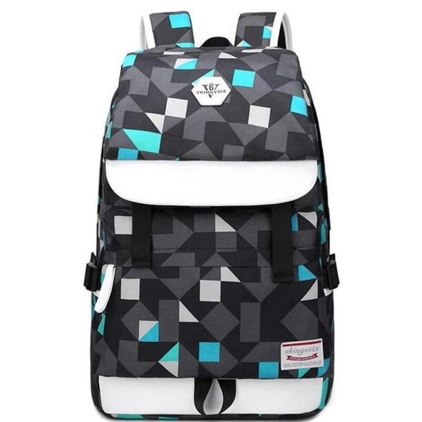 Backpack USB Charging<br> Oxford Backpack Blue - strapsandbrass.com