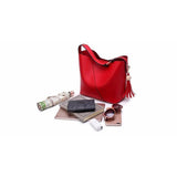 <bold>Bucket / Tote Bag  <br>Vegan-Leather Handbag  - strapsandbrass.com