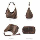<bold>Hobo / Tote Bag  <br>Genuine-Leather Handbag  - strapsandbrass.com