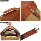 Messenger Bag | Briefcase <br> Genuine Leather | Canvas Handbag  - strapsandbrass.com