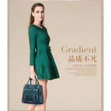 <bold>Top-Handle / Messenger Bag <br>Genuine-Leather Handbag  - strapsandbrass.com