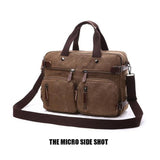 <bold>Laptop / Messenger Bag  <br>Canvas Handbag  - strapsandbrass.com