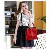 <bold>Bucket / Tote Bag  <br>Vegan-Leather Handbag  - strapsandbrass.com
