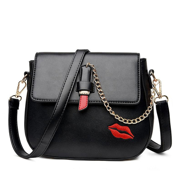 <bold>Messenger / Crossbody Bag <br>Vegan-Leather Handbag Black - strapsandbrass.com