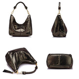 <bold>Hobo  / Tote Bag <br>Genuine-Leather Handbag  - strapsandbrass.com