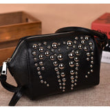Shell / Crossbody Bag  <br>Genuine-Leather Handbag Black - strapsandbrass.com
