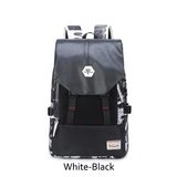 Backpack USB Charging <br> Oxford Backpack WhiteBlack - strapsandbrass.com