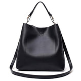 <bold>Bucket / Tote Bag  <br>Vegan-Leather Handbag Black - strapsandbrass.com