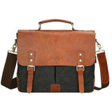 Messenger Bag | Briefcase <br> Genuine Leather | Canvas Handbag  - strapsandbrass.com