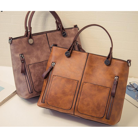 Tote / Shoulder Bag  <br>Vegan-Leather Handbag  - strapsandbrass.com