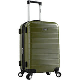 famous luggage wrangler 3-n-1 20" expandable hard side carry-on Luggage Olive - strapsandbrass.com