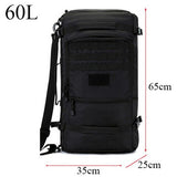 Backpack Military or Tactical <br> Nylon Backpack 60L Black - strapsandbrass.com