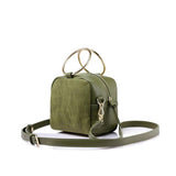 <bold>Messenger  / Shoulder Bag  <br>Vegan-Leather Handbag Army Green - strapsandbrass.com