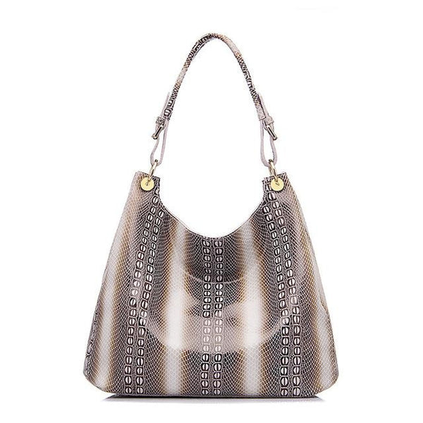 <bold>Hobo / Tote Bag <br>Genuine-Leather Handbag Beige - strapsandbrass.com