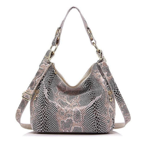 <bold>Hobo / Tote Bag <br>Genuine-Leather Handbag Beige - strapsandbrass.com