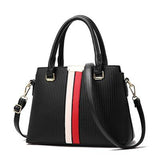 <bold>Top-Handle / Crossbody Bag  <br>Vegan-Leather Handbag Black - strapsandbrass.com