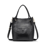 <bold>Bucket / Crossbody Bag  <br>Genuine-Leather Handbag Black - strapsandbrass.com