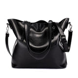 <bold>Tote  / Shoulder Bag  <br>Vegan-Leather Handbag Black - strapsandbrass.com