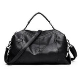 <bold>Tote / Shoulder Bag  <br>Vegan-Leather Handbag Black - strapsandbrass.com