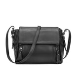<bold>Messenger  / Shoulder Bag  <br>Vegan-Leather Handbag Black - strapsandbrass.com