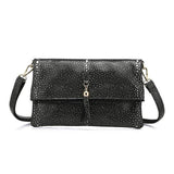 <bold>Crossbody / Shoulder Bag <br>Genuine-Leather Handbag Black - strapsandbrass.com
