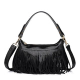 <bold>Tote / Crossbody Bag  <br>Genuine-Leather Handbag Black - strapsandbrass.com