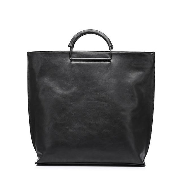 <bold>Tote / Crossbody Bag <br>Vegan-Leather Handbag Black - strapsandbrass.com